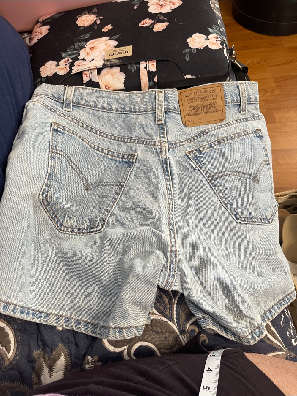 Levi's Light Blue High-Rise Denim Shorts